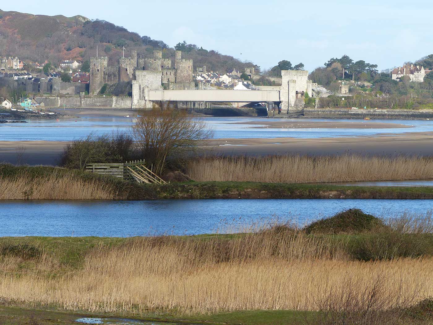 Conwy viewed from the RSPB reserve at Llandudno Junction