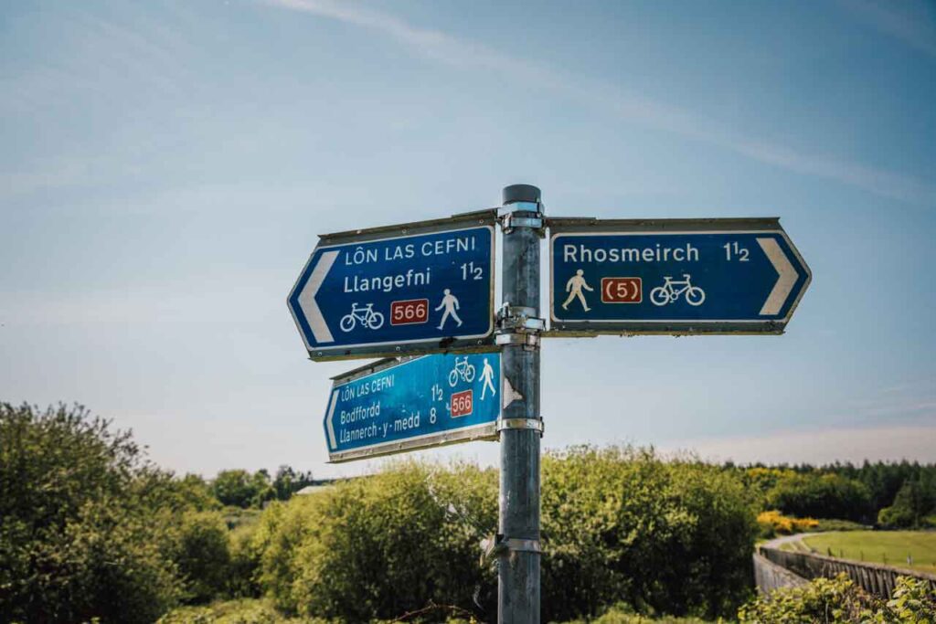 Cycle Routes Sign Anglesey