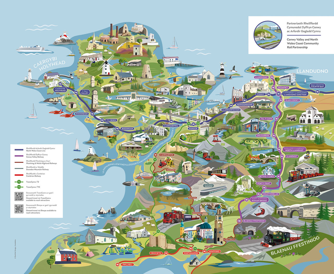 Conwy Valley and North Wales Coast Community Rail Partnership map